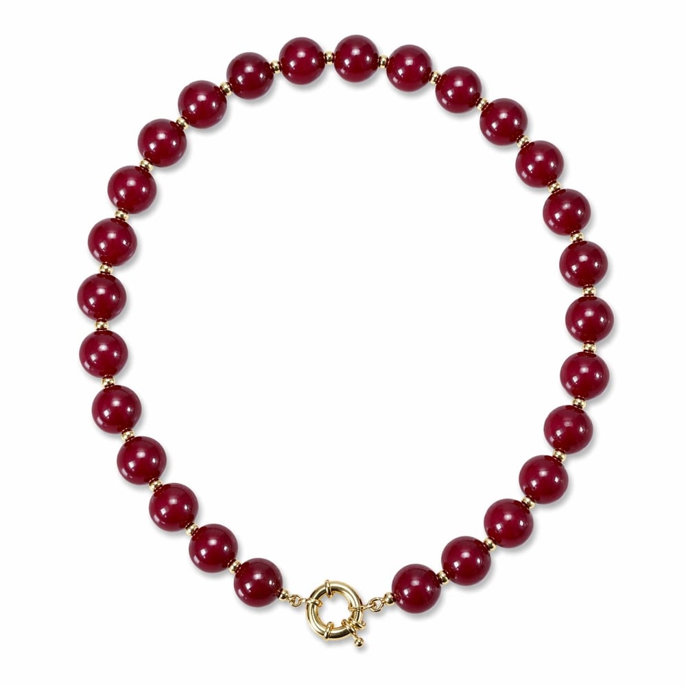 Bordo İnci Kolye 3424
