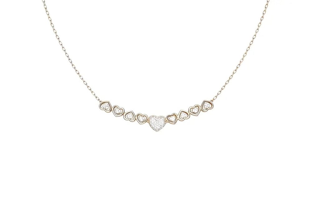 Özel Seri Hearts Gold Kolye 4374
