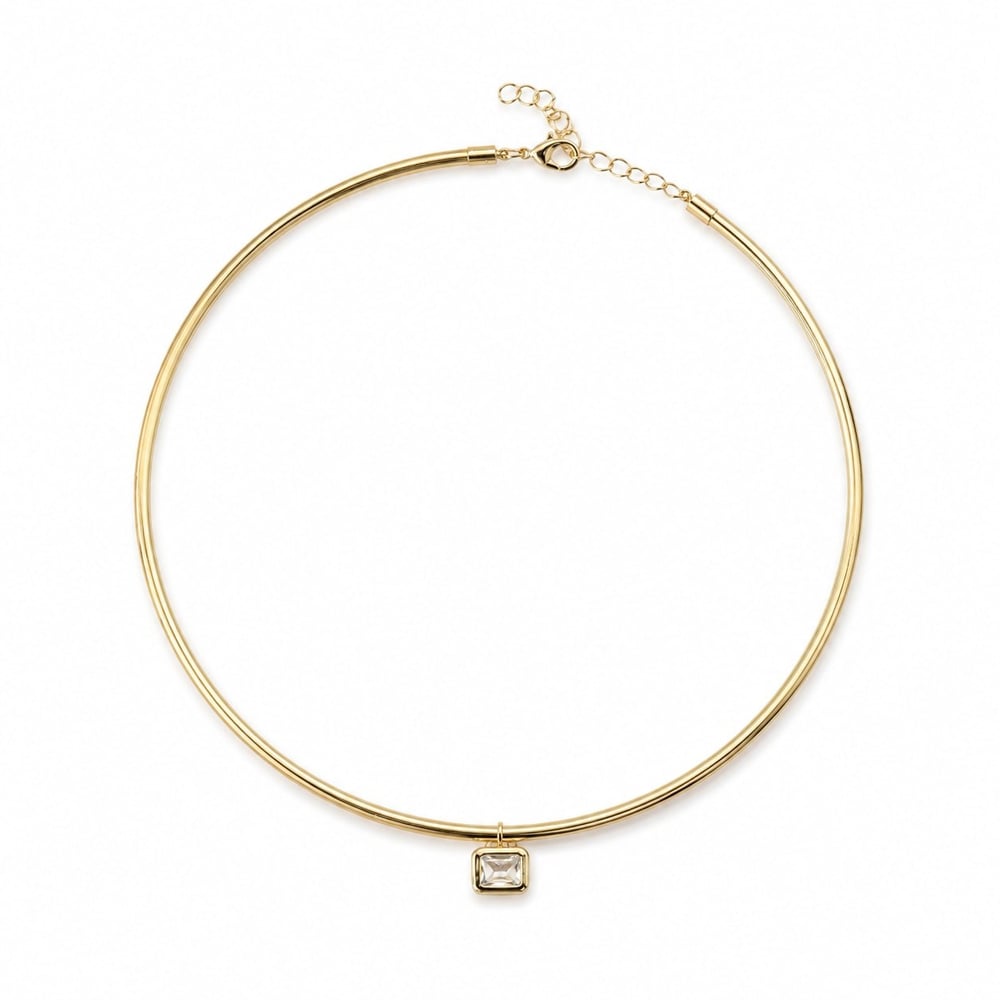 Özel Seri Markiz Kare Taşlı Choker Kolye 4428