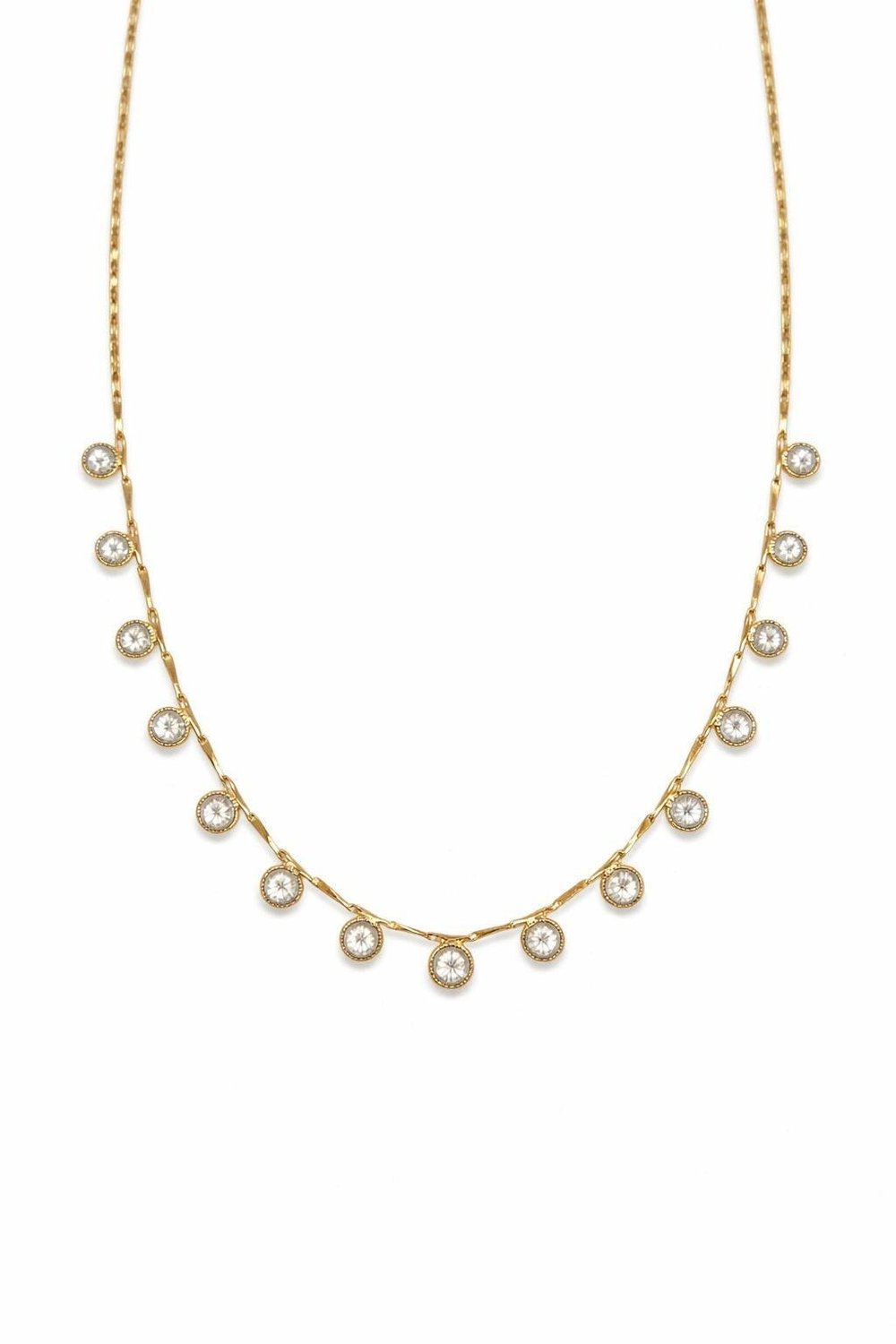 Özel Seri Minimal Taş Detaylı Gold Kolye 4466