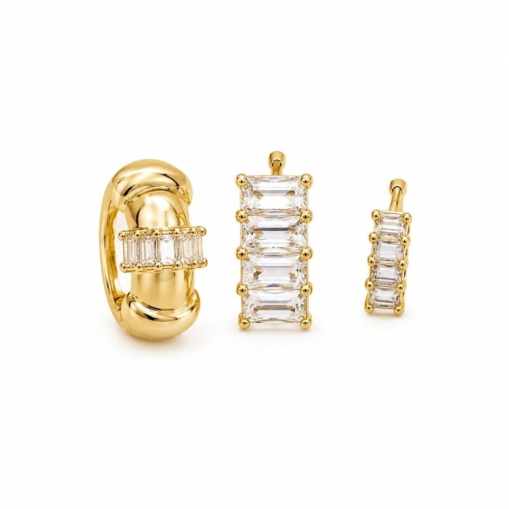 Özel Seri Taşlı Gold Küpe