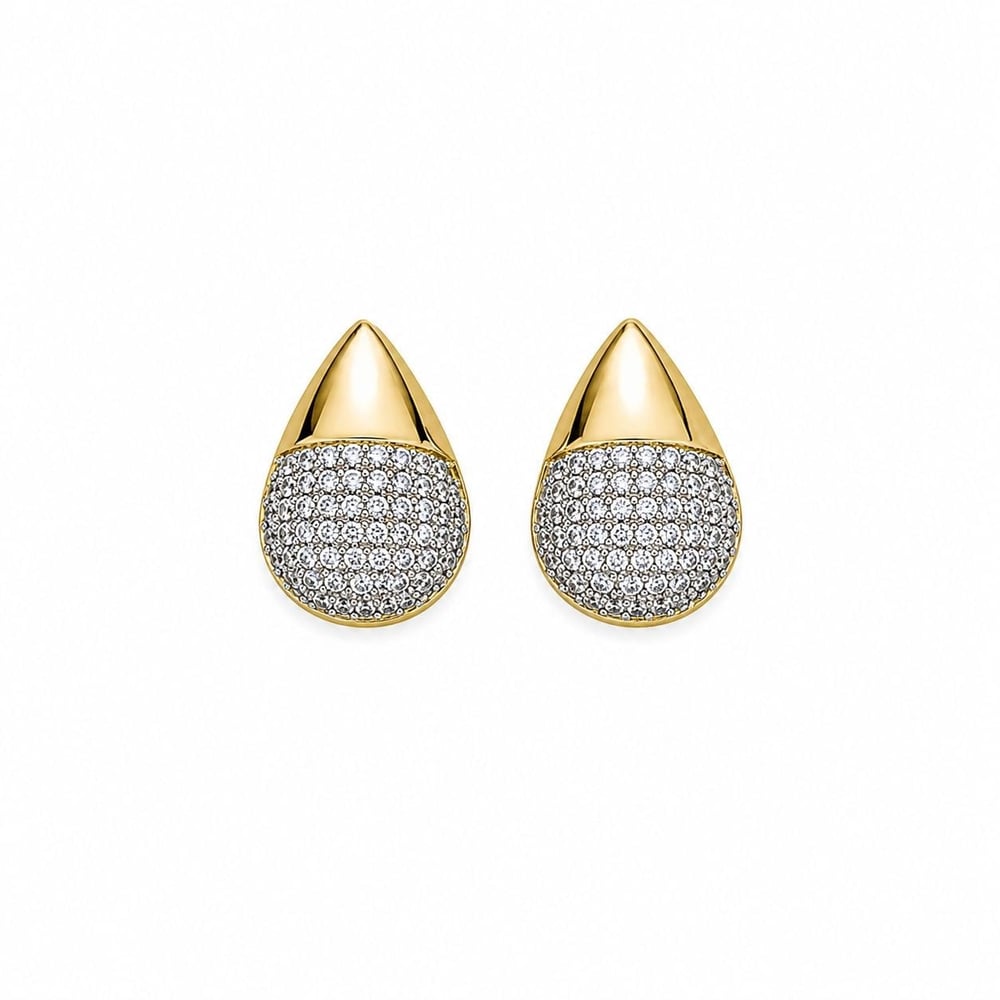 Özel Seri Taşlı Gold Küpe