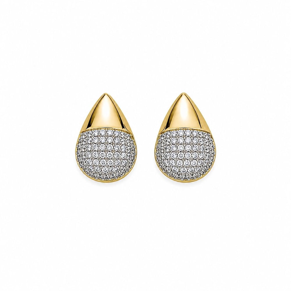 Özel Seri Taşlı Gold Küpe 4630