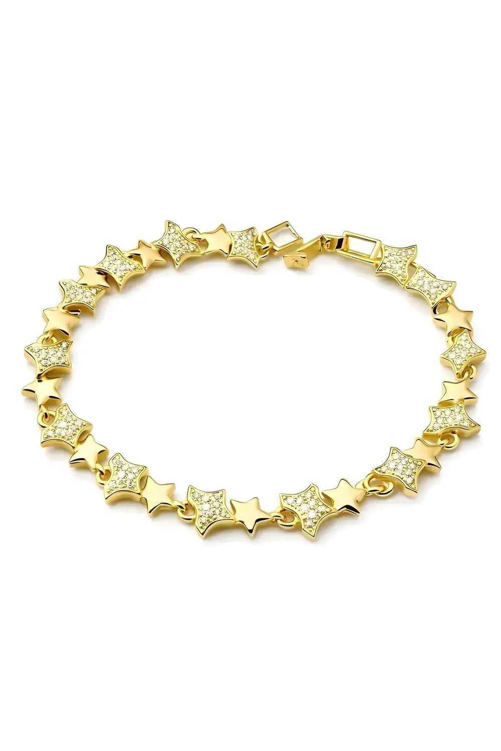 Özel Seri Yıldızlı Zirkon Gold Bileklik 4745