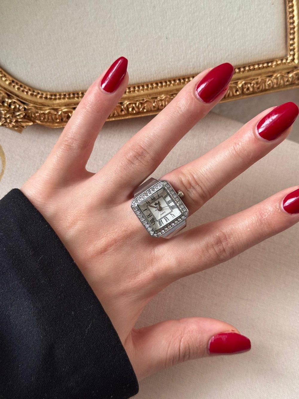 Rivona Square Silver Watch Ring