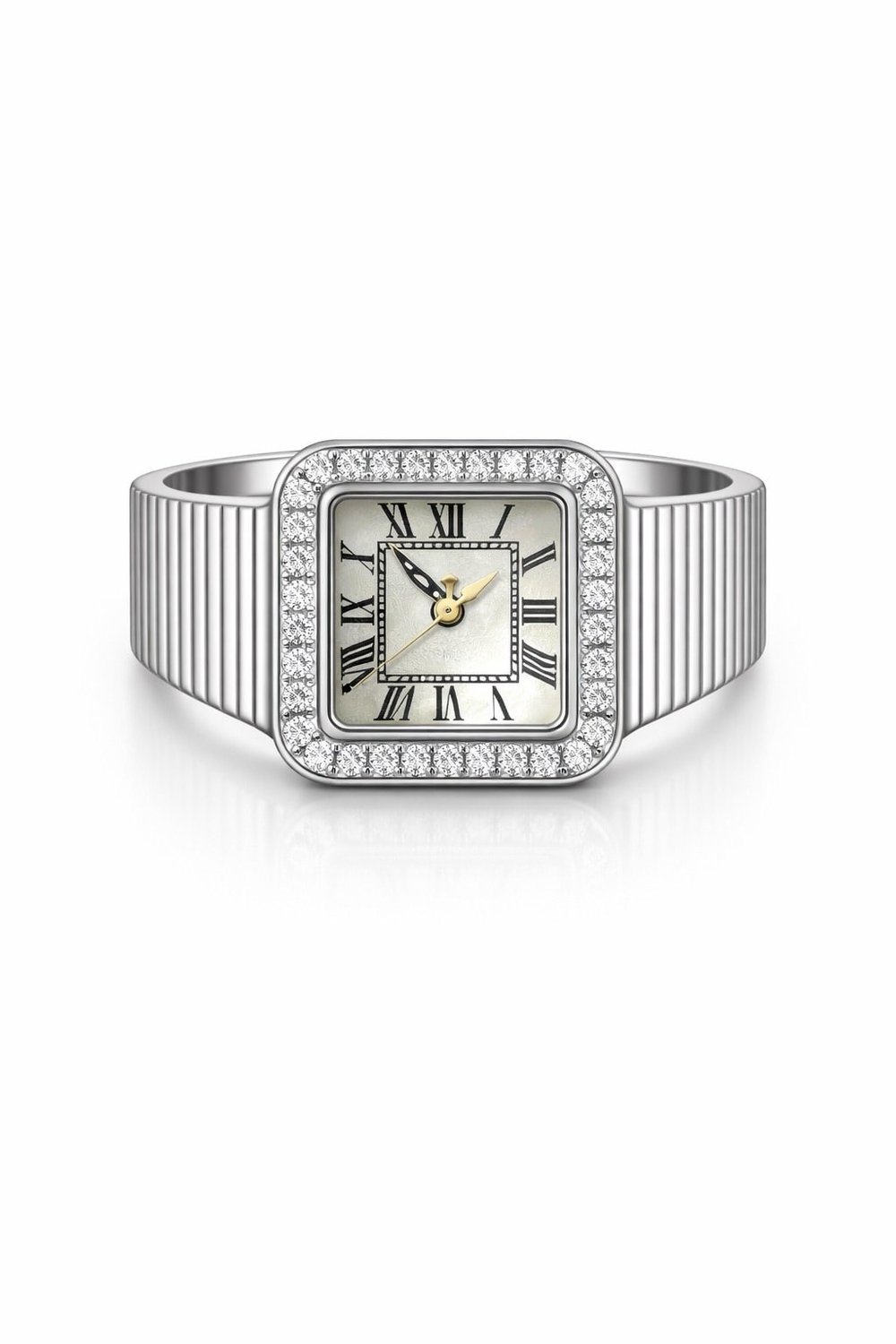 Rivona Square Silver Watch Ring