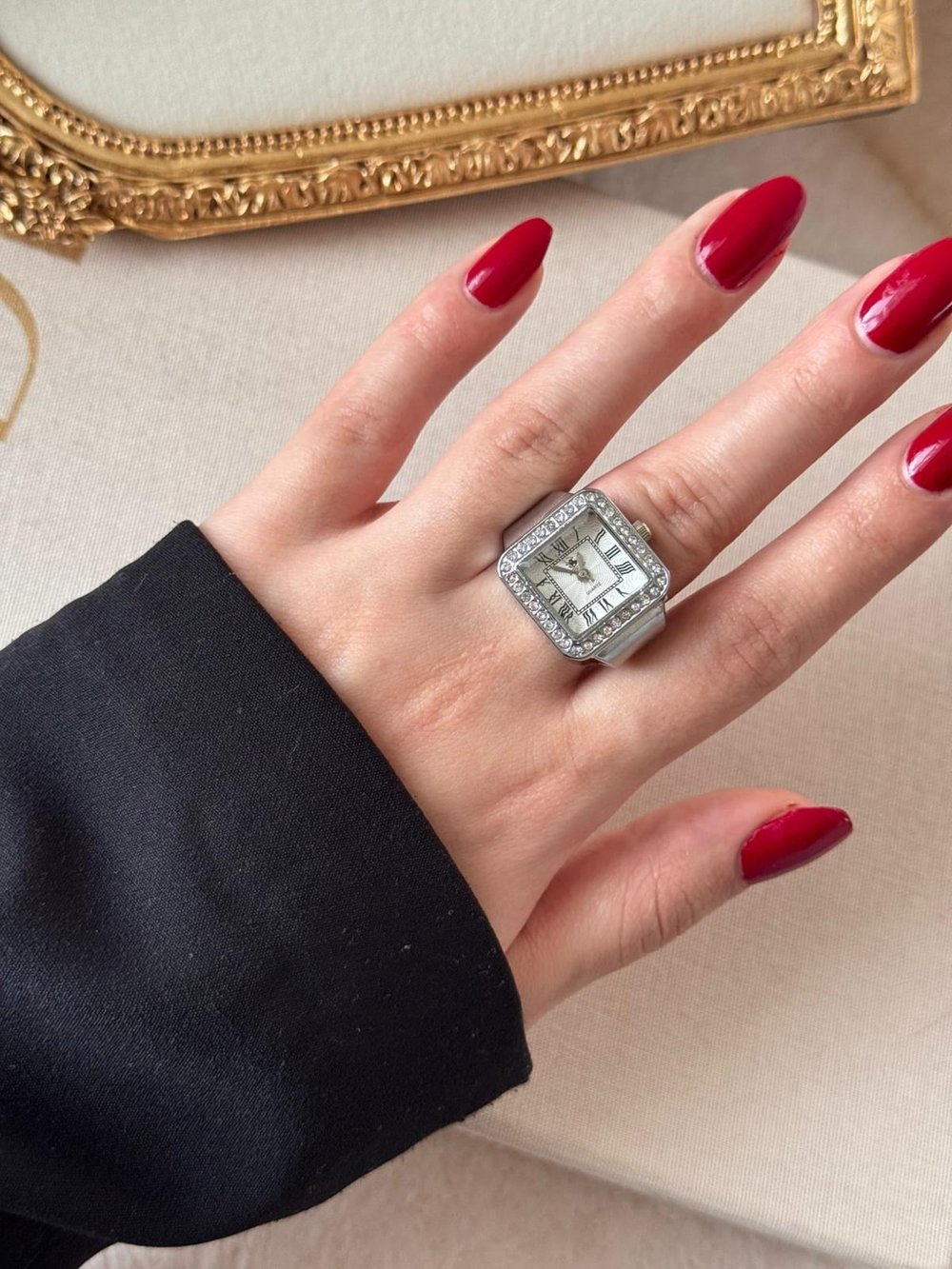 Rivona Square Silver Watch Ring