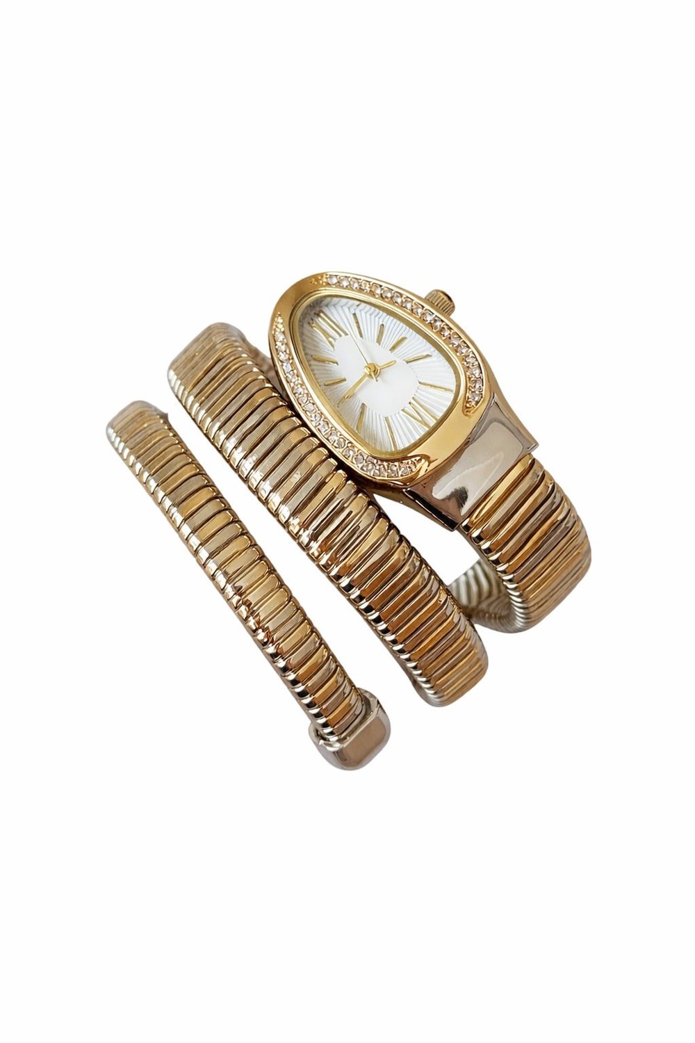 Rose Gold Sarmal Formlu Taş Detaylı Çelik Kadın Saat 3839