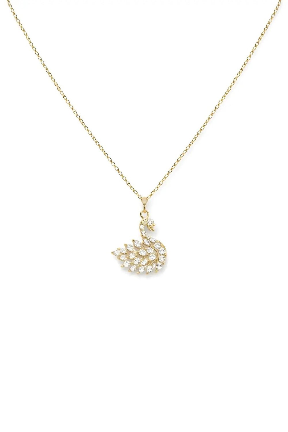 Swan Kuğu Kolye Gold 3898