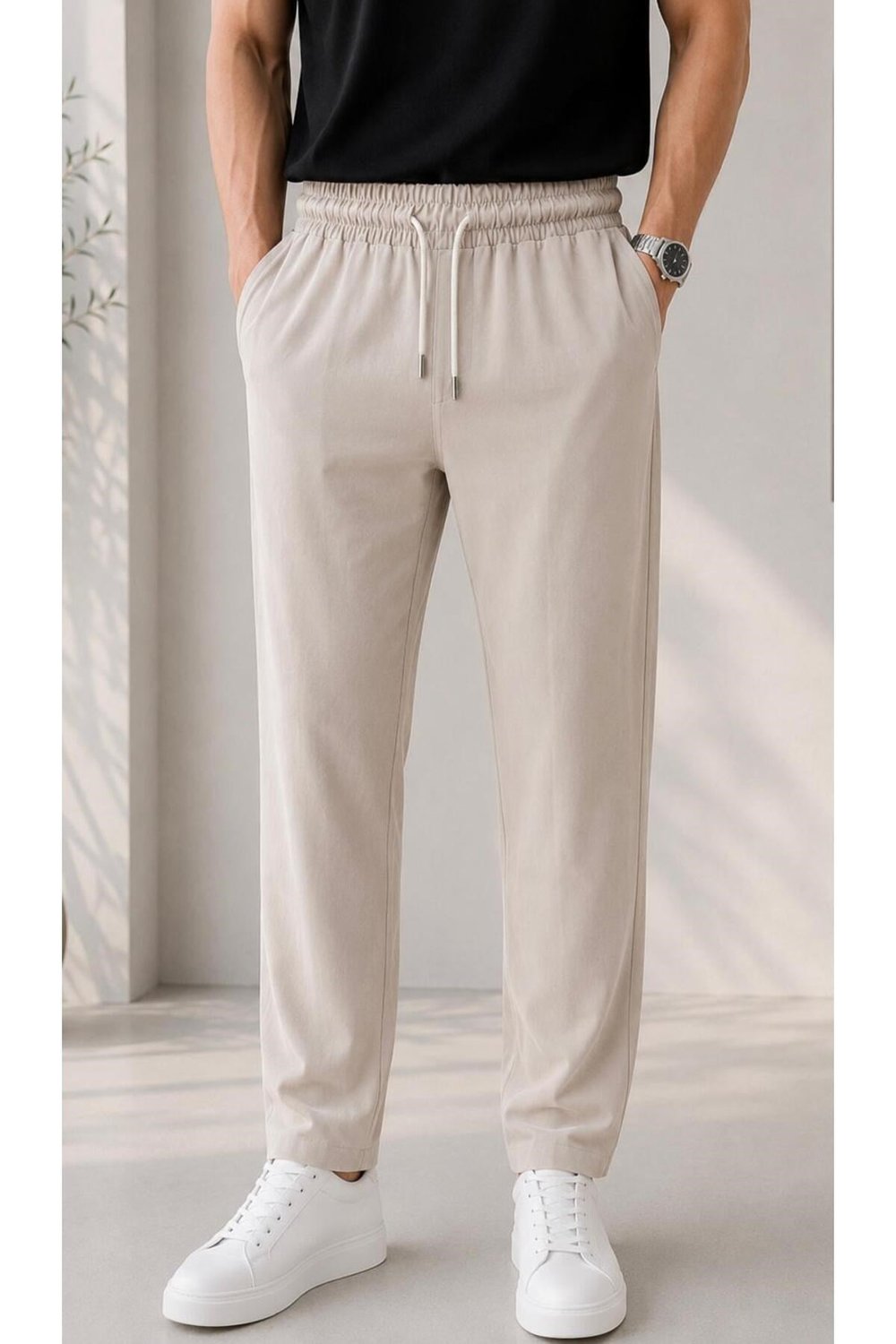 Erkek modal kumaş baggy pantolon