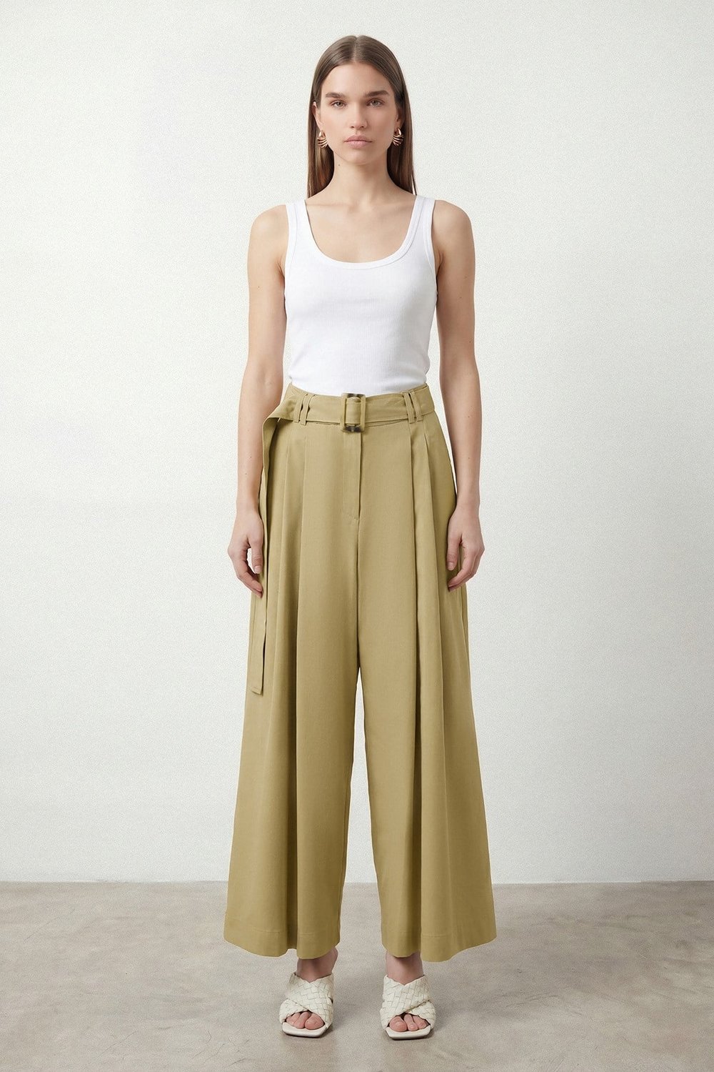 Noma - Kemerli Pantolon - Safari