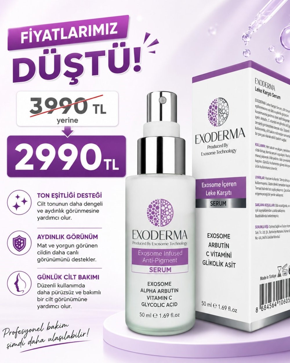 EXODERMA Leke Giderici Serum: Leke Tedavisi İçin Yenilikçi Çözüm