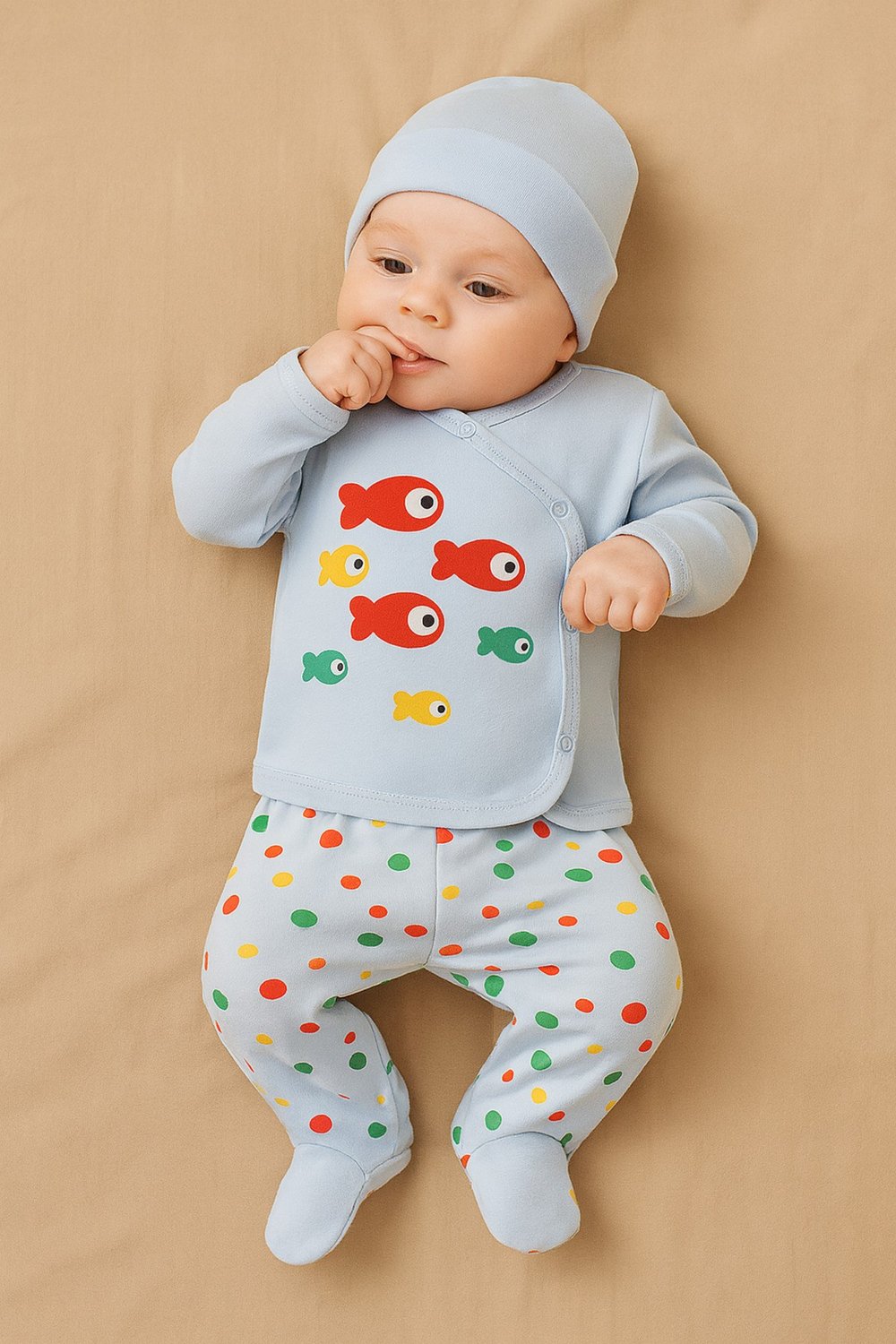 Bebek Takımı Pamuklu 3 Parça Yenidoğan Set