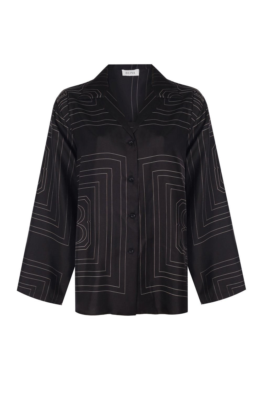 Monogram Silk Shirt Black