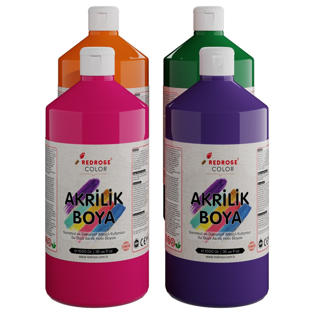 Ara Renkler Akrilik Boya 4'lü Set 4x1000gr