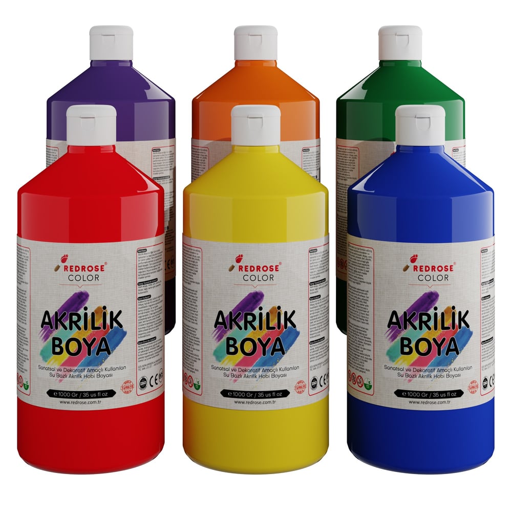 Ara Renkler Akrilik Boya 6'lı Set 6x1000gr
