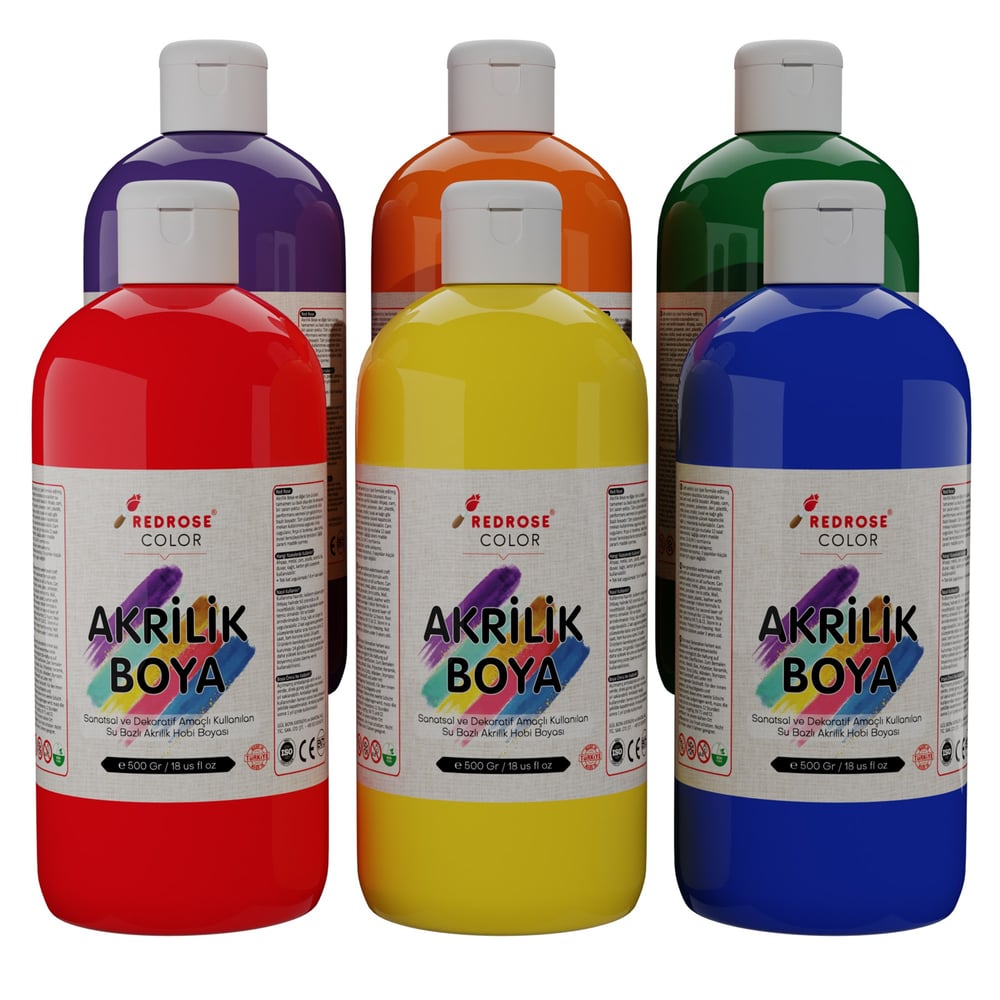 Ara Renkler Akrilik Boya 6'lı Set 6x500gr