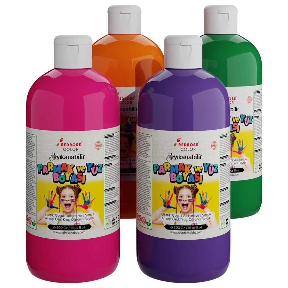 Ara Renkler Parmak Boyası 4'lü Set 4x500gr