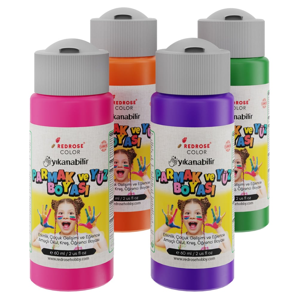 Ara Renkler Parmak Boyası 4'lü Set 4x60ml