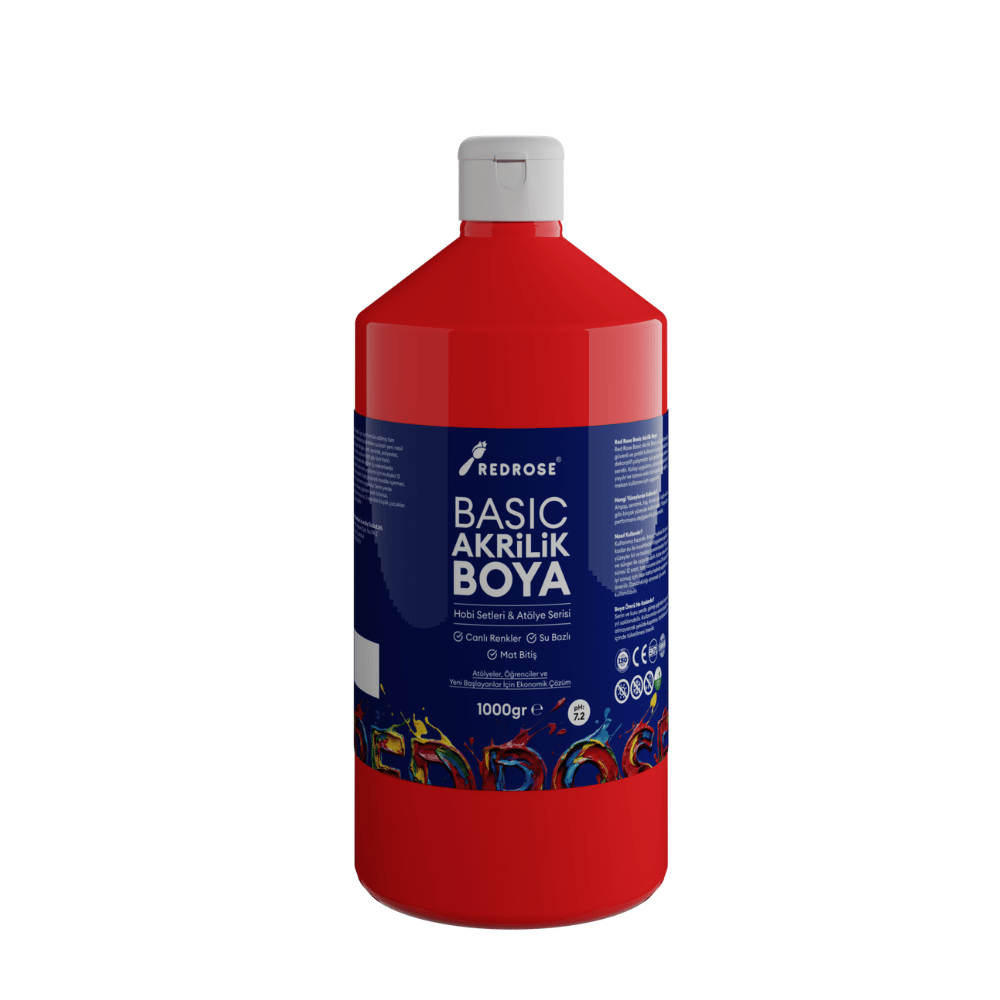 Kırmızı Basic Akrilik Boya 1000gr