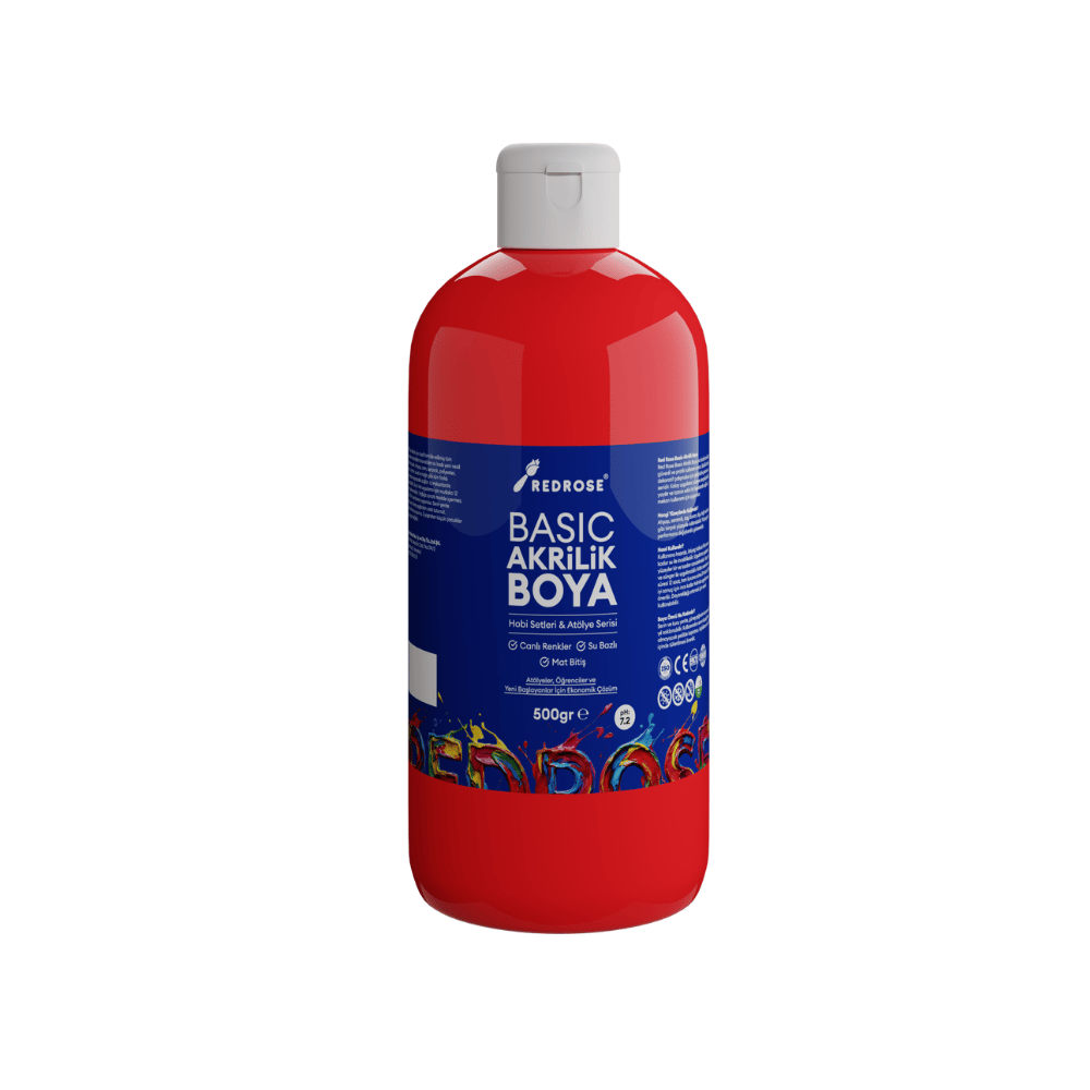 Kırmızı Basic Akrilik Boya 500gr