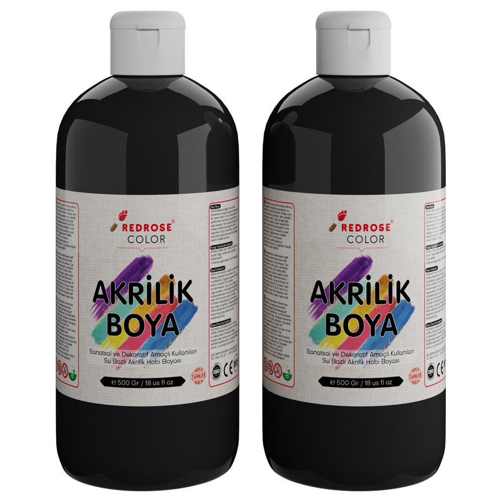Siyah Akrilik Boya 2'li Set 2x500gr