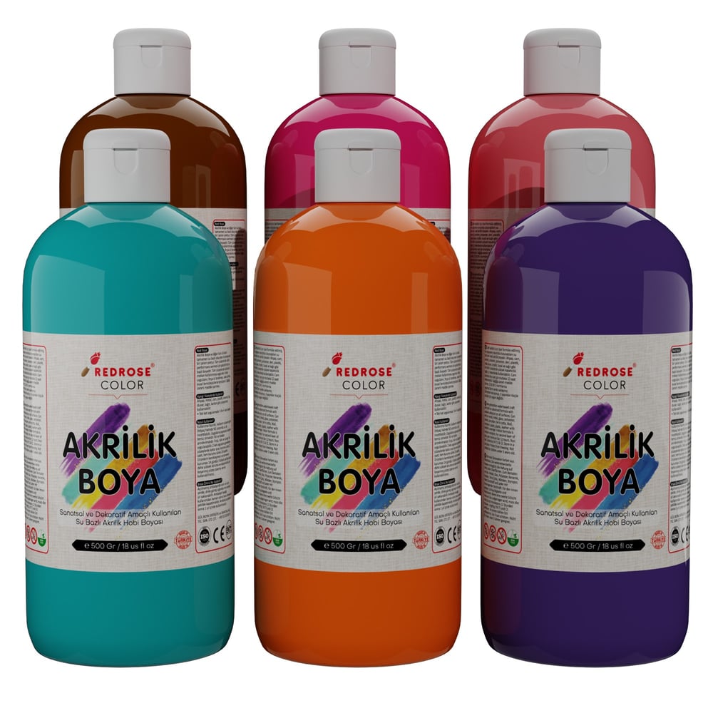 Tamamlayıcı Renkler Akrilik Boya 6'lı Set 6x500gr