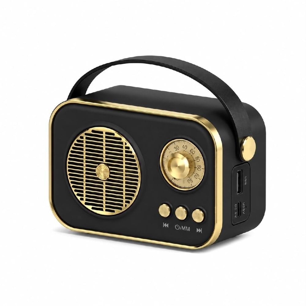 M4 Bluetooth 5.2 Hoparlör USB & TF Kart FM Radyo Siyah