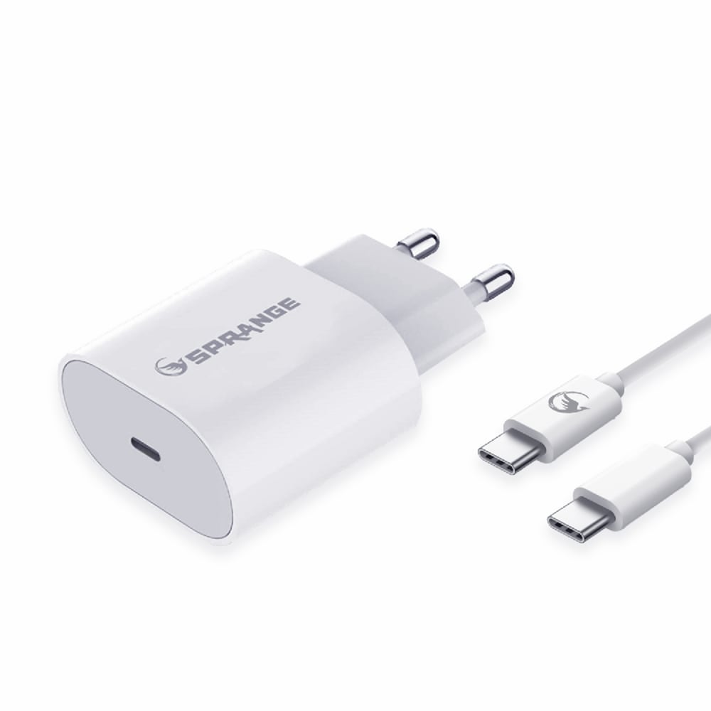 SPRANGE P-T18 25W PD Şarj Başlık USB-C – USB-C Data & Şarj Kablo