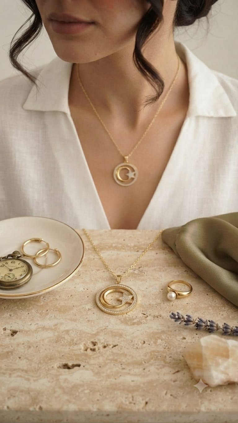 KALİTESİ,TÜRK BAYRAGI ,AY YILDIZ MODELİ VE İŞÇİLİGİ İLE ZARİF ,ŞIK.VE ESTETİK BİR ÇELİK KOLYE