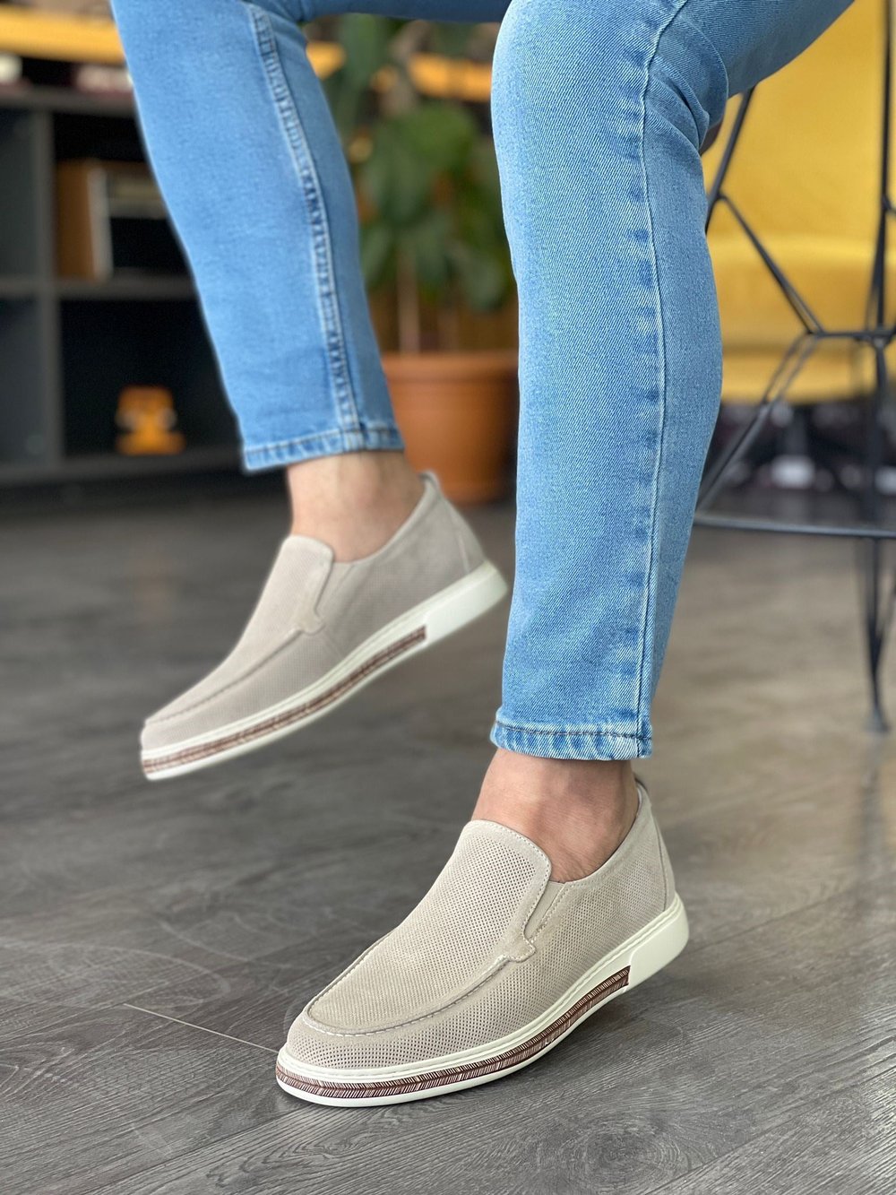 Kum Süet Hakiki Deri Günlük Kullanım Loafer Erkek Ayakkabı LB1046