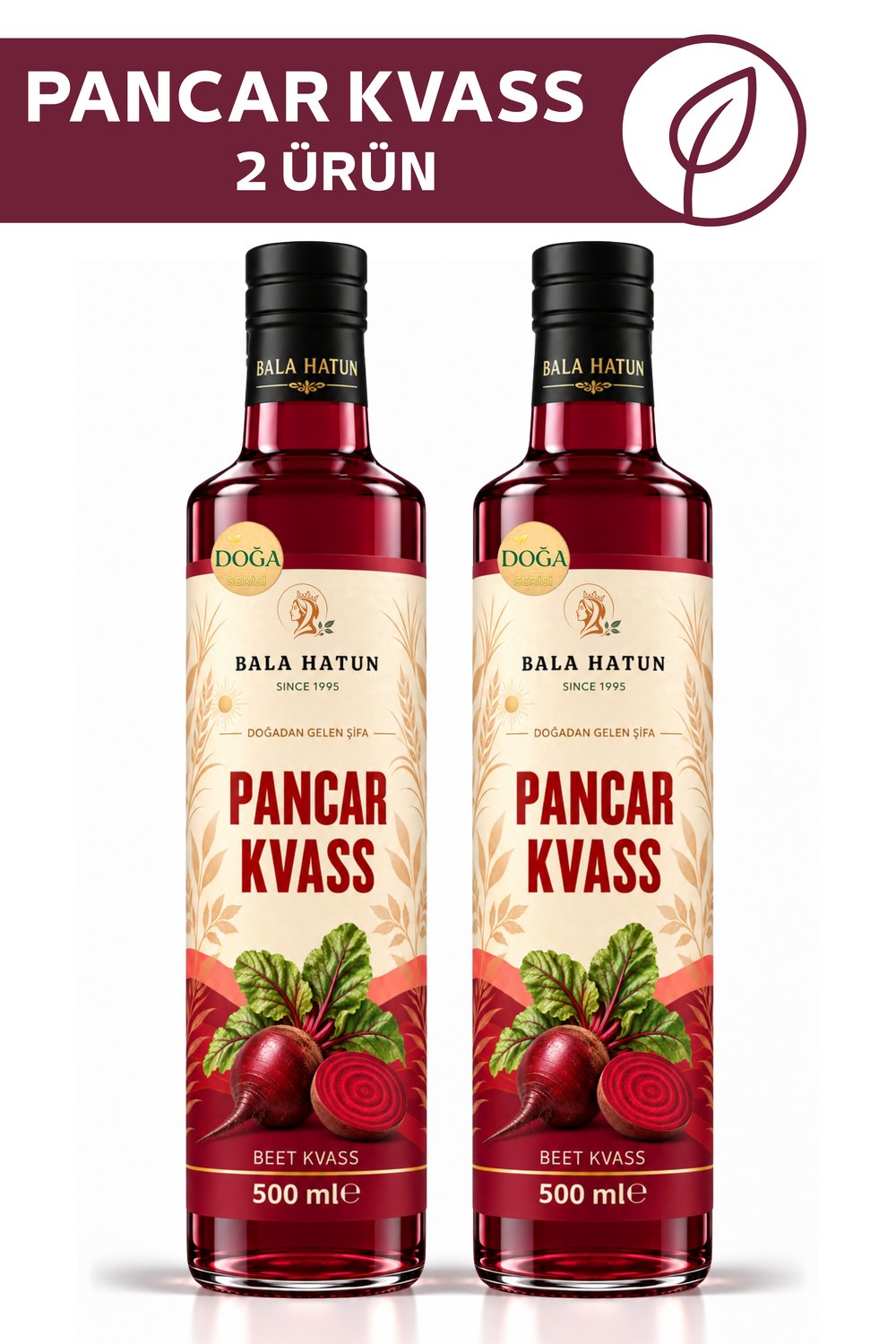 Bala Hatun Pancar Kvass 500ml - Doğal Fermente (2li Cam Şişe)