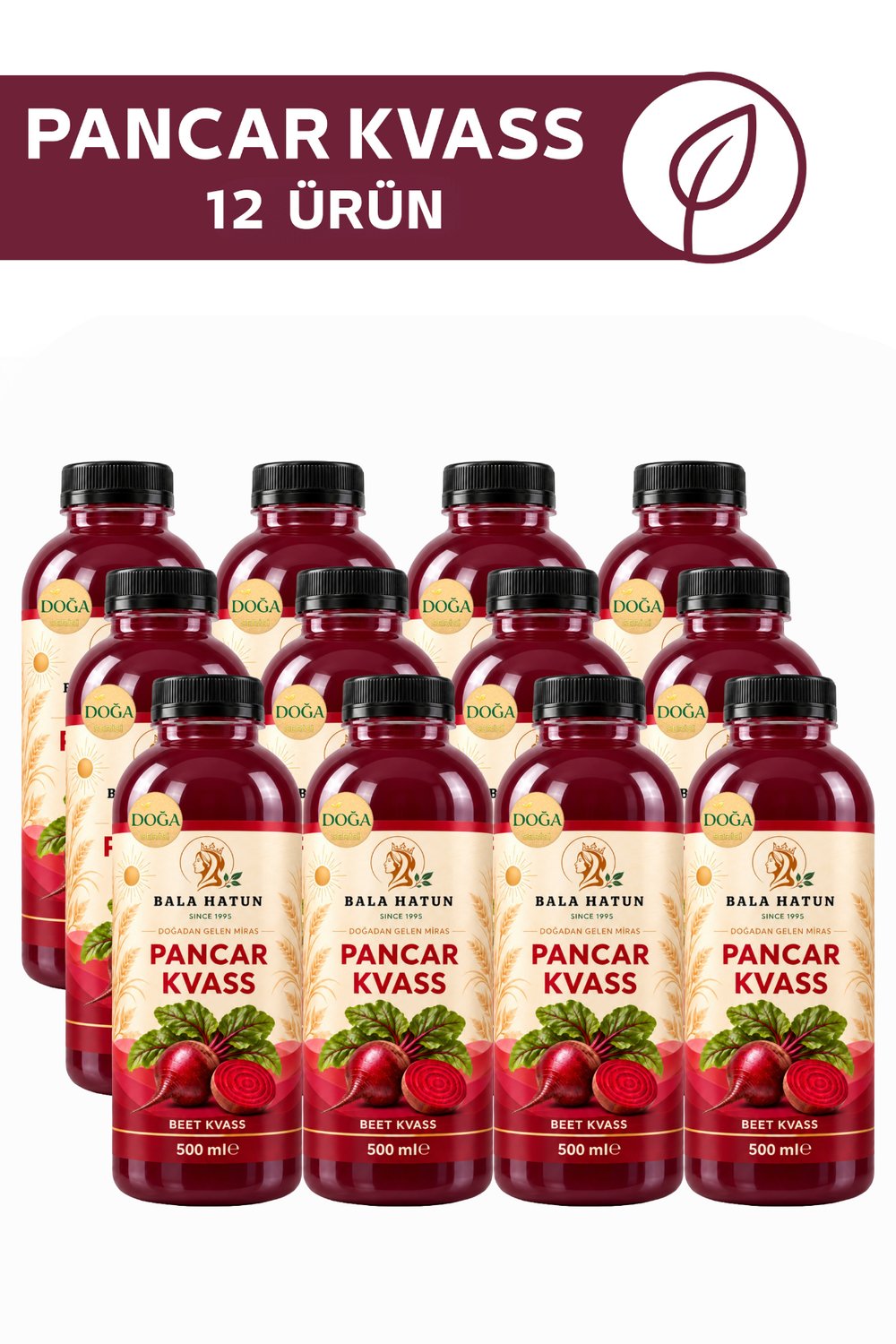 Bala Hatun Pancar Kvass 500ml - Doğal Fermente (12li Pet Şişe)