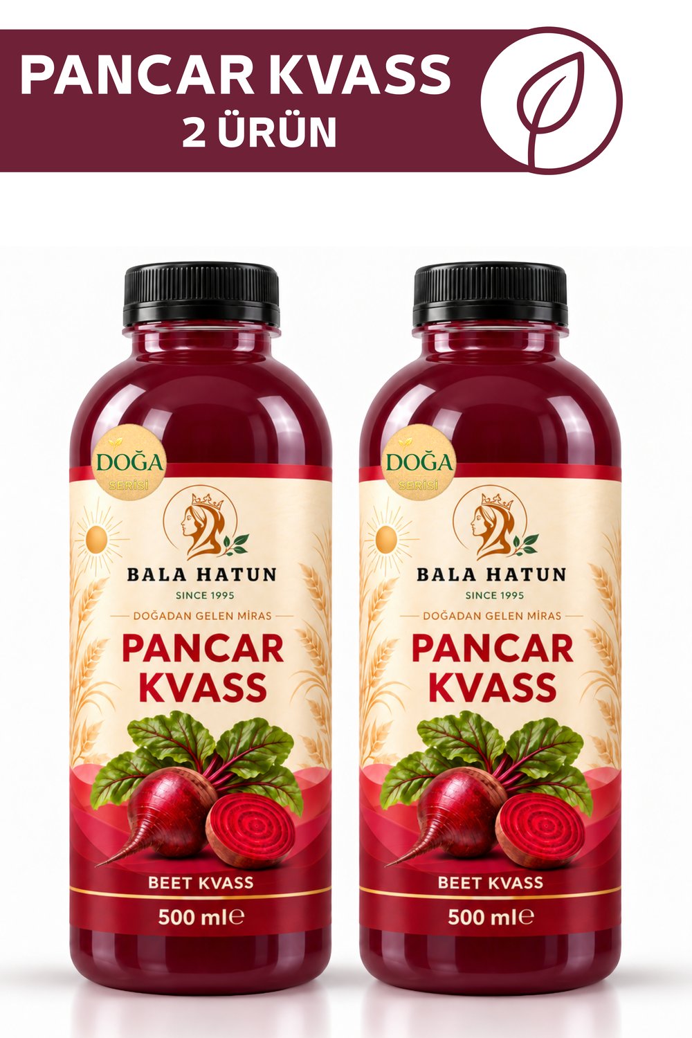 Bala Hatun Pancar Kvass 500ml - Doğal Fermente (2li Pet Şişe)