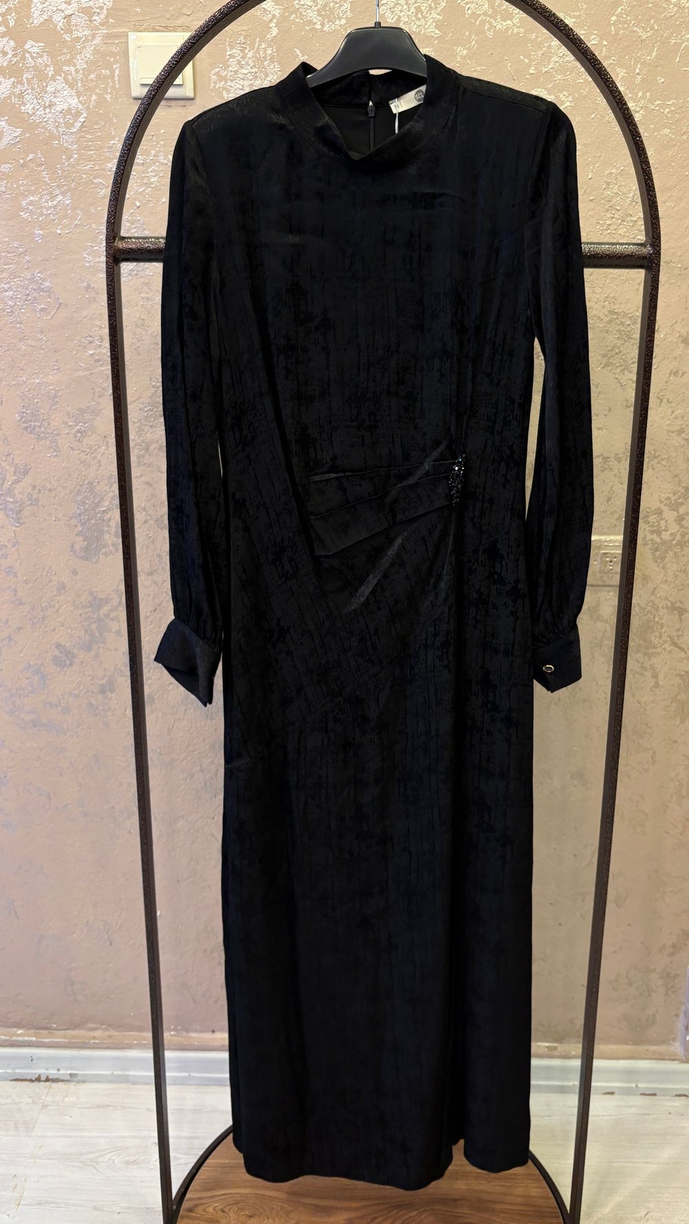 SEÇİL STORE TAŞ DETAYLI ELBİSE SİYAH 