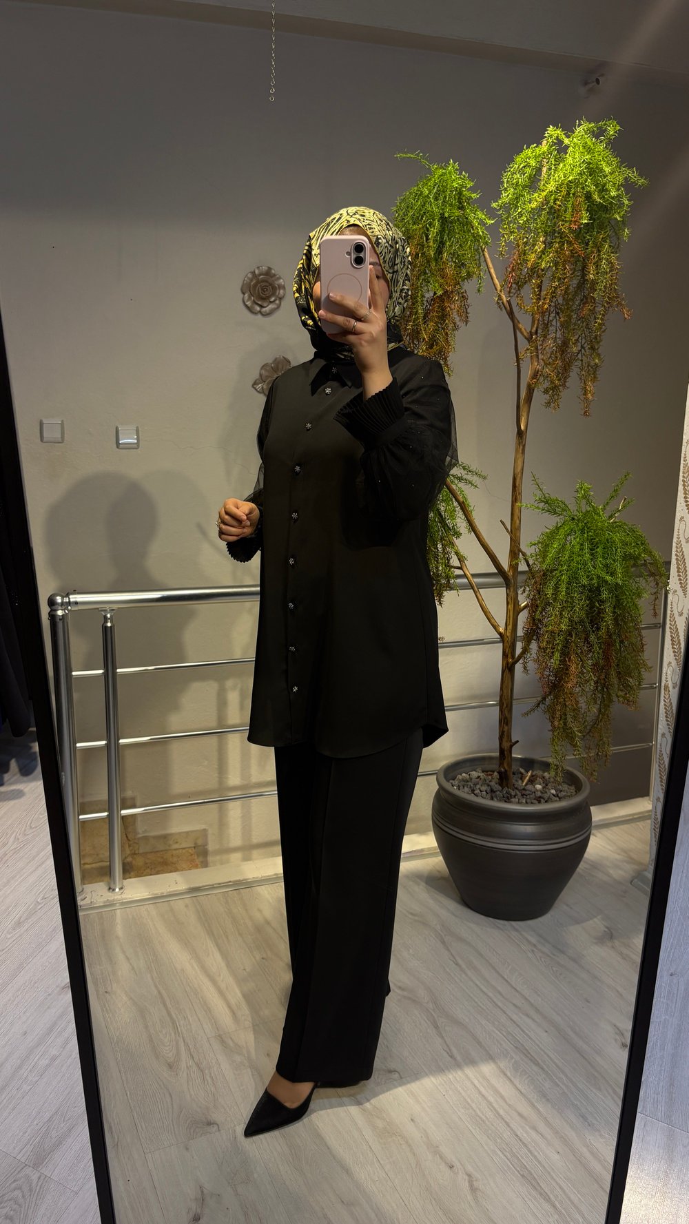 SEÇİL STORE TÜLLÜ GÖMLEK SİYAH