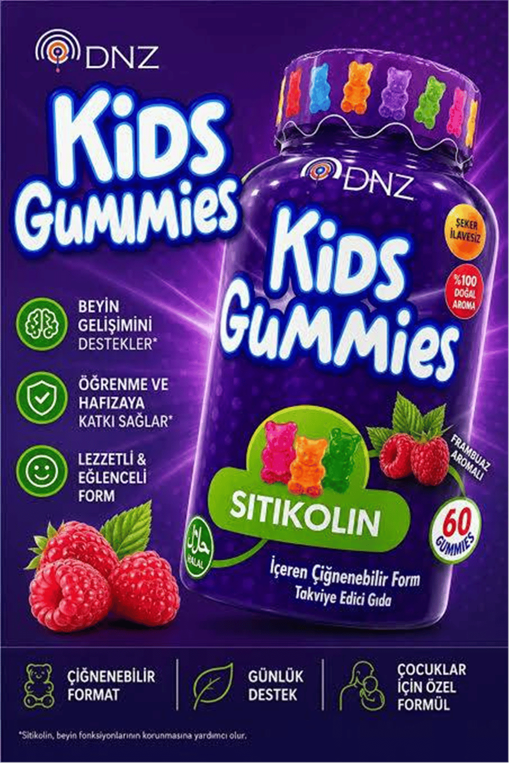 Sitikolin İçeren Çignenebilir Form (Kıds)