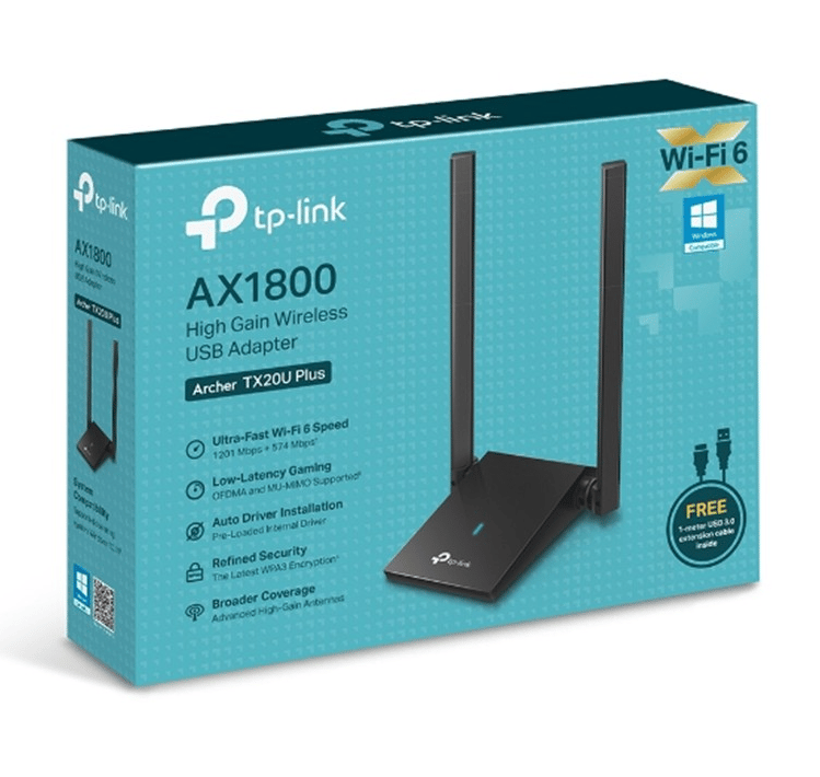 TP-LINK ARCHER TX20U PLUS AX1800 WI-FI 6 KABLOSUZ USB ADAPTOR