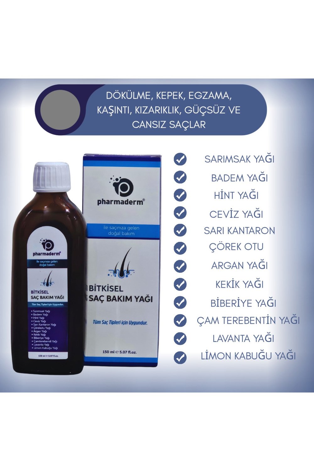 BİTKİSEL SAÇ BAKIM YAĞI 150 ML