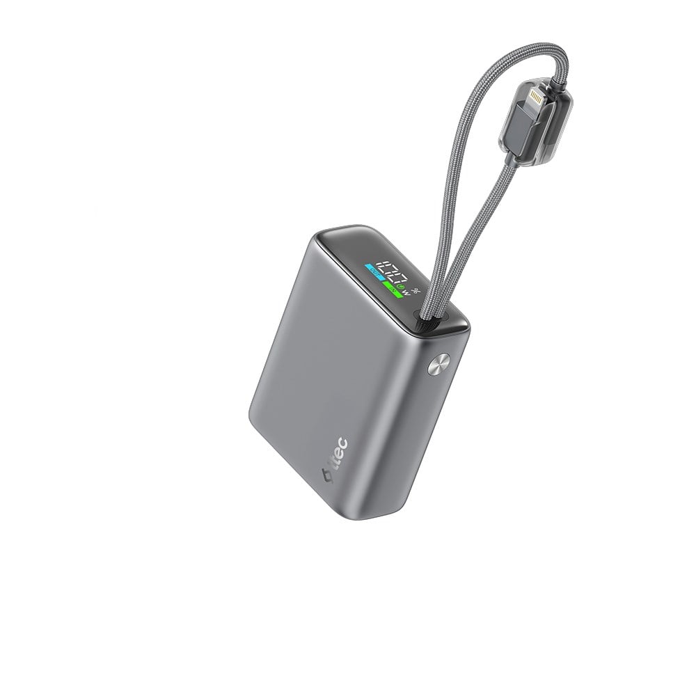 2BB278UG ttec ReCharger Pro TFT 10.000mAh PD 20W USB-C ve Lightning Dahili Kablolu Taşınabilir Hızlı Şarj Aleti / Powerbank – 2BB278