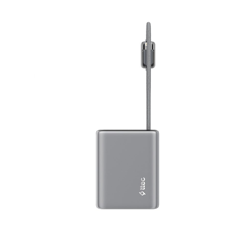 2BB278UG ttec ReCharger Pro TFT 10.000mAh PD 20W USB-C ve Lightning Dahili Kablolu Taşınabilir Hızlı Şarj Aleti / Powerbank – 2BB278