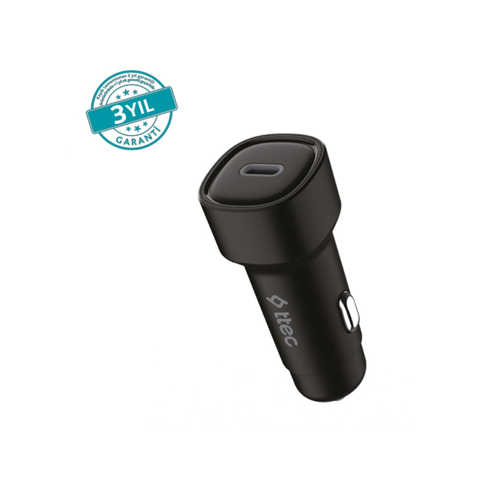 2CKP01S ttec SmartCharger PD 30W Araç Hızlı Şarj Aleti Siyah