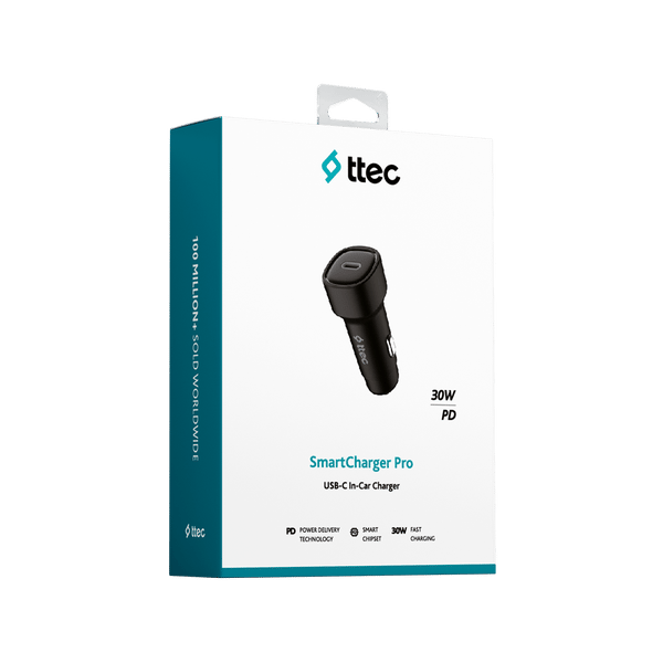 2CKP01S ttec SmartCharger PD 30W Araç Hızlı Şarj Aleti Siyah