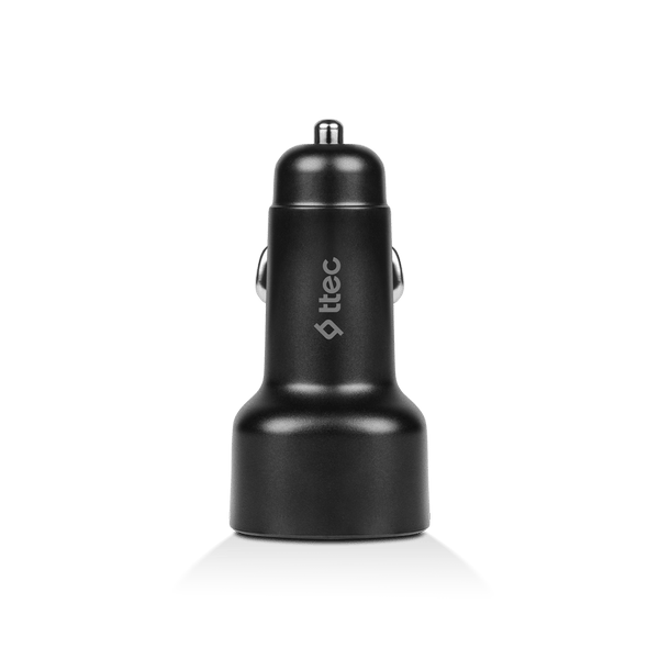 2CKP02LS ttec SmartCharger Duo PD 48W Araç Hızlı Şarj Aleti USB-C+USB-A - USB-C-Lightning Kablo Siyah