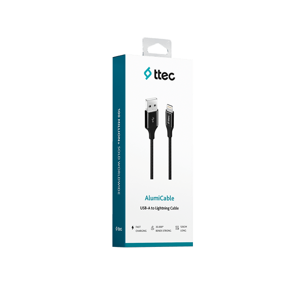 2DK16S ttec AlumiCable USB-A - Lightning Şarj Kablosu Siyah