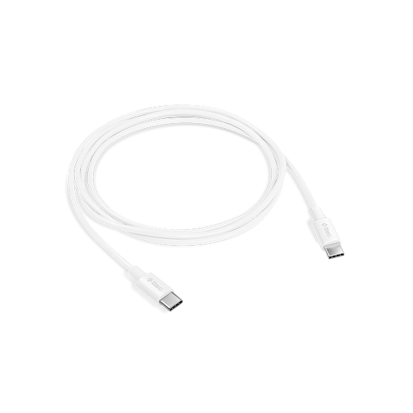 2DK36B ttec USB-C - USB-C 120cm 60W PD/QC Hızlı Şarj/Data Kablosu Beyaz