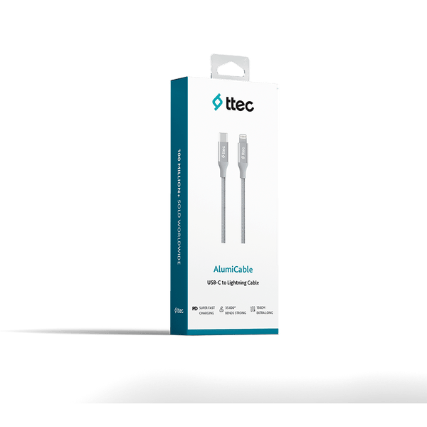 2DK41G ttec AlumiCable USB-C - Lightning Hızlı Şarj Kablosu 150cm Gümüş