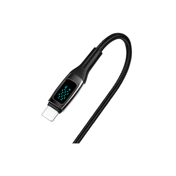 2DK57S ttec AlumiCable LCD USB-C – USB-C 100W PD/QC 150cm Hızlı Şarj/Data Kablosu ,Siyah