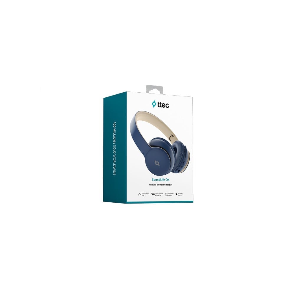 2KM157L ttec SoundLife On Kulaküstü Kablosuz Bluetooth Kulaklık Lacivert
