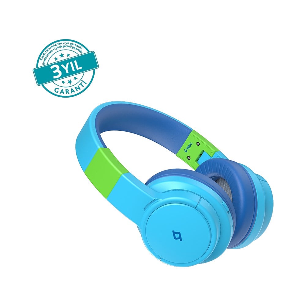 2KM171GM ttec SoundBuddy 3 Kulaküstü Kablosuz Bluetooth Çocuk Kulaklığı Gök Mavisi